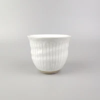 japanese style retro rough pottery hand painted striped ceramic teacups soup swallowing cups without handle holding cups