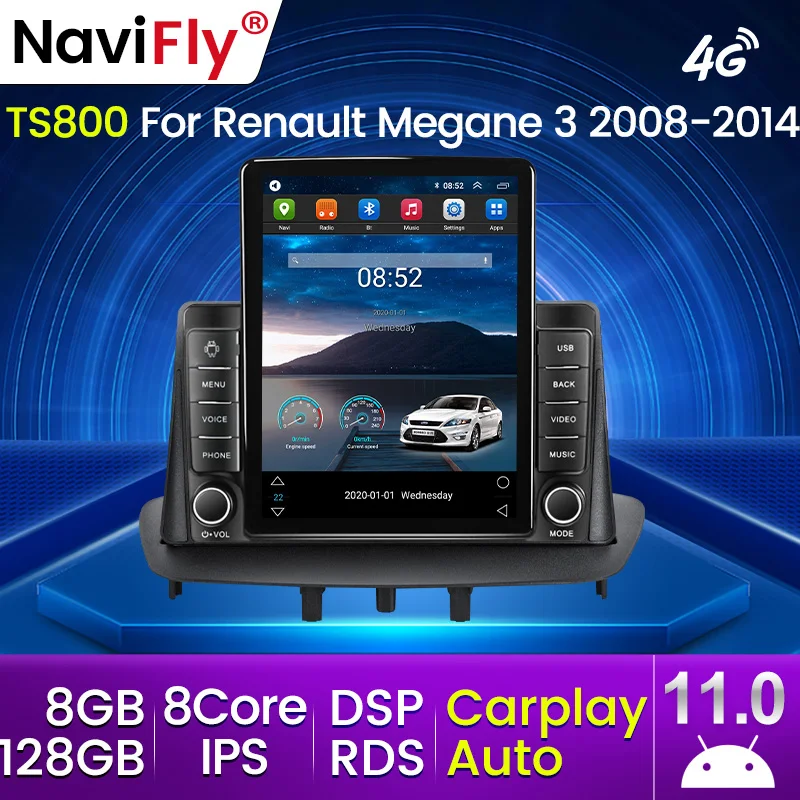 Android 11 Carplay 4G Для Tesla Вертикальное Автомобильное Радио Видео Renault Megane 3 Fluence Samsung 2008 -