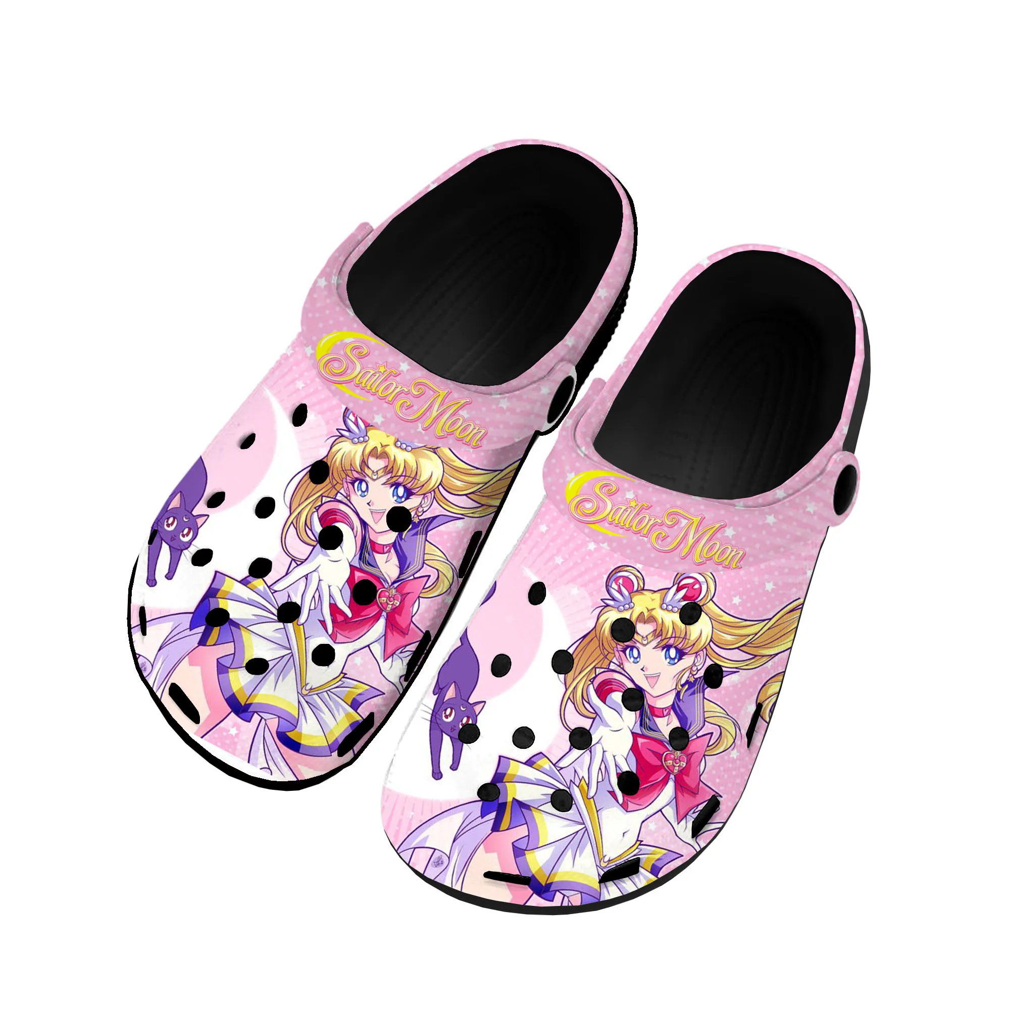 

Anime Moon Manga Cartoon Sailor Home Clogs Custom Water Shoes Mens Womens Teenager Shoe Garden Clog Beach Hole Black Slippers