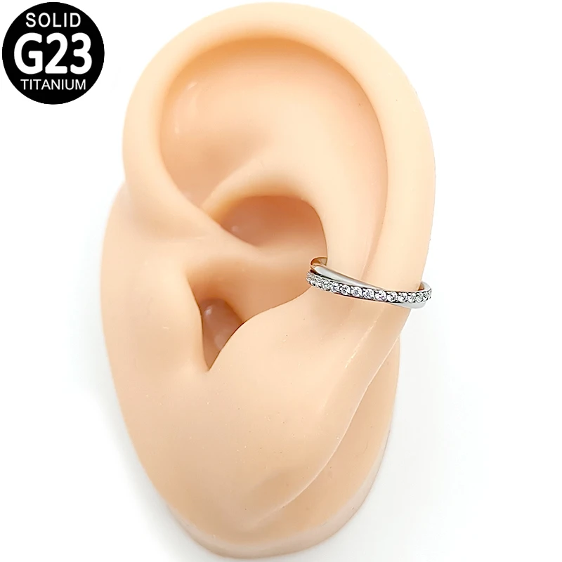 

G23 Titanium Nose Ring Helix Piercing Zircon Septum Clicker Hinged Segment Ear Cartilage Tragus Daith Earring Nose Studs Jewelry