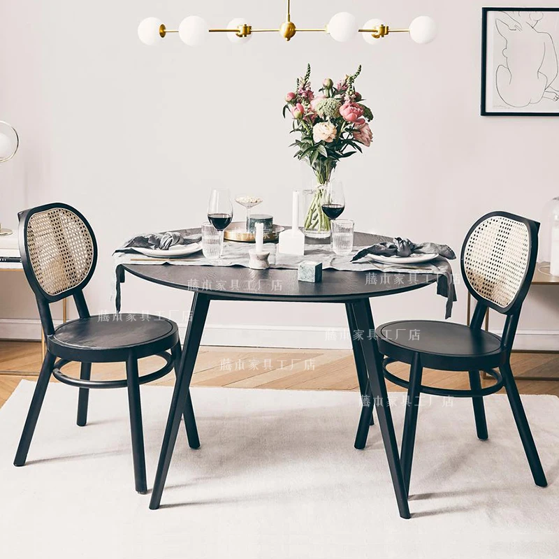 Обеденный стул из массива дерева ротанга для дома и ресторана minsu