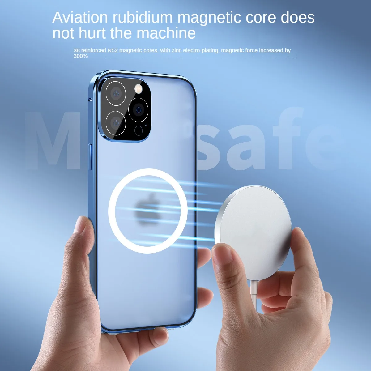 

Magnetic Wireless Charging Case For iPhone 12 13 14 Pro MAX 14 Plus Metal Bumper Camera Protector Tempered Glass Phone Cover