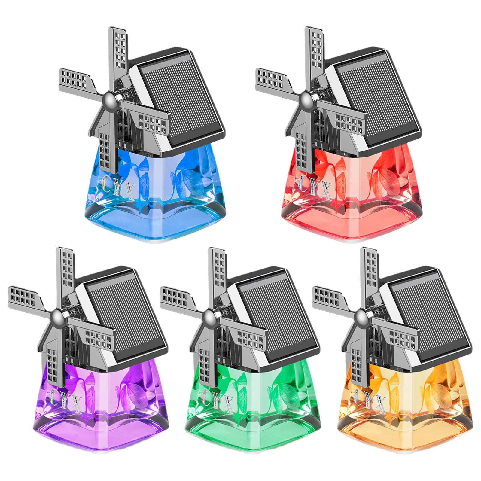 

Освежитель воздуха на солнечной батарее для автомобиля, автомобильный диффузор с ароматом эфирного масла, вращающийся ароматерапия на сол...