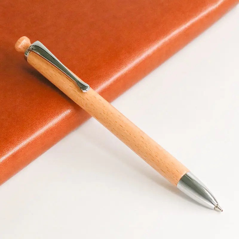 

Wood Push Ballpoint Pen Solid Wood Pens Holder Metal Parts Signature Pen Original Wood Quality