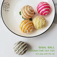 colorful sisal ball cat toys interactive squeak pet toys funny playing toys training catcher for cats kitten chew toys