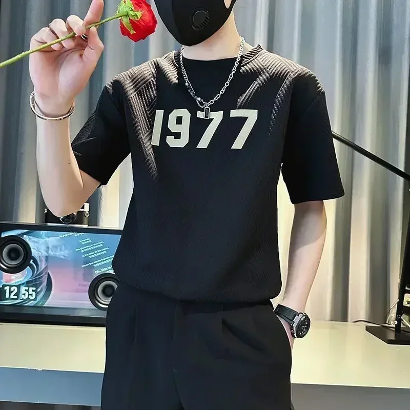 Высококачественная футболка с короткими рукавами мужская летняя модная