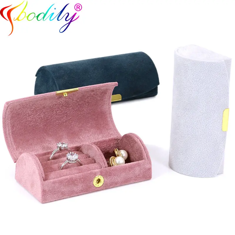 

Fashion Women Velvet Jewelry Travel Organizer Box Portable Jewelry Storage for Necklace Rings Earrings Gifts Display Accessories