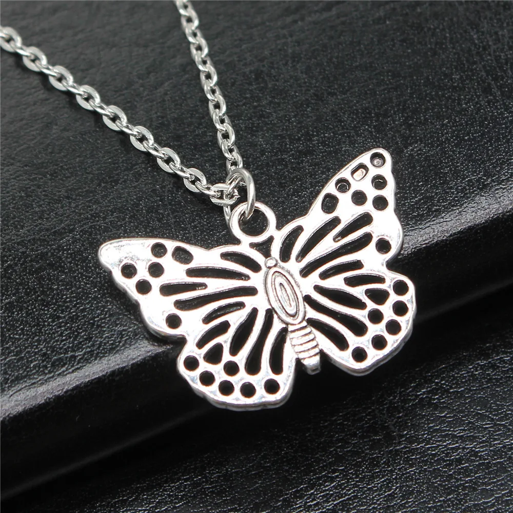 Прямая поставка ожерелье с подвеской-бабочкой для женщин в античном стиле