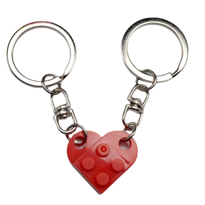 

2Pcs Creative Heart Keychain Cute Love Heart Elements Key Ring for Couples Friendship Women Men Girl Boy Birthday Jewelry Gift