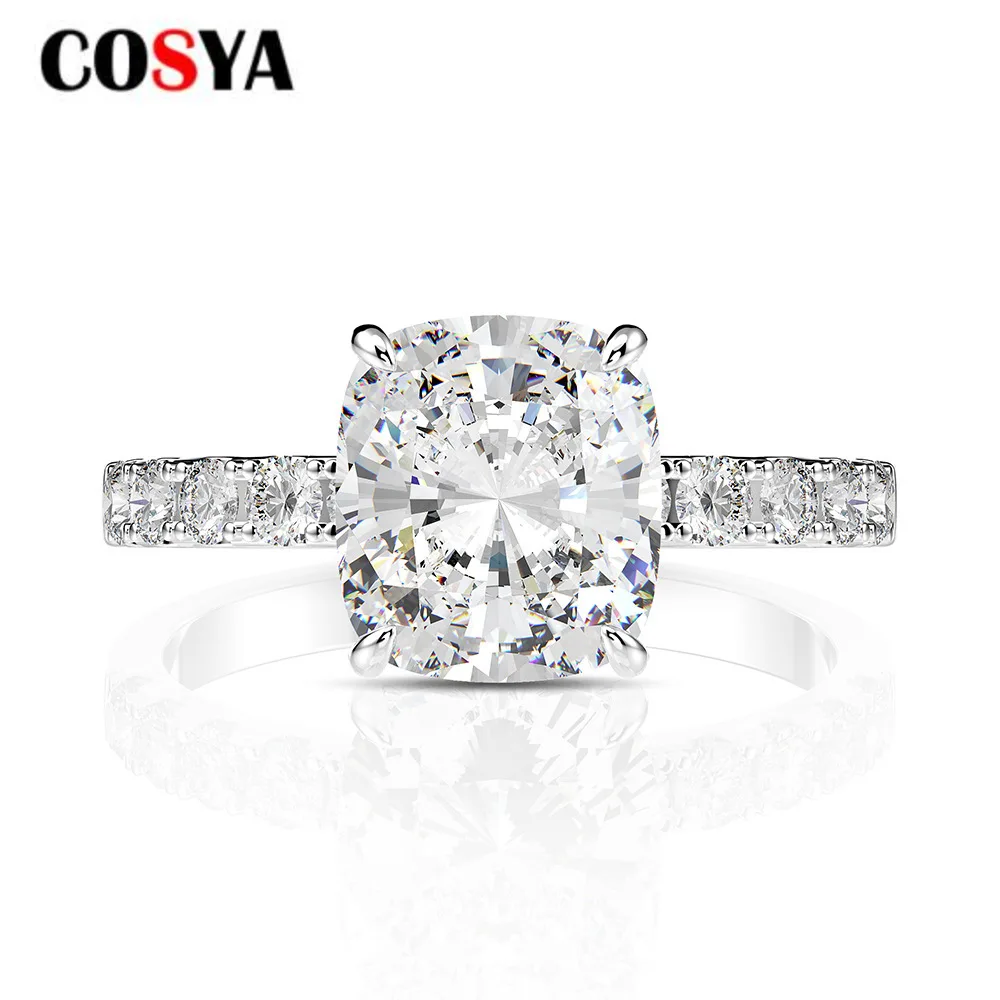 

COSYA 2022 New 925 Silver High Carbon Diamond Ring Female 4.8 Carat 8*9mm Jewelry Diamond Rings Wedding Gifts For Women Jewelry