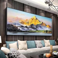 abstract landscape golden mountains 5d diy diamond painting full round diamond cross stitch wall painting home decor