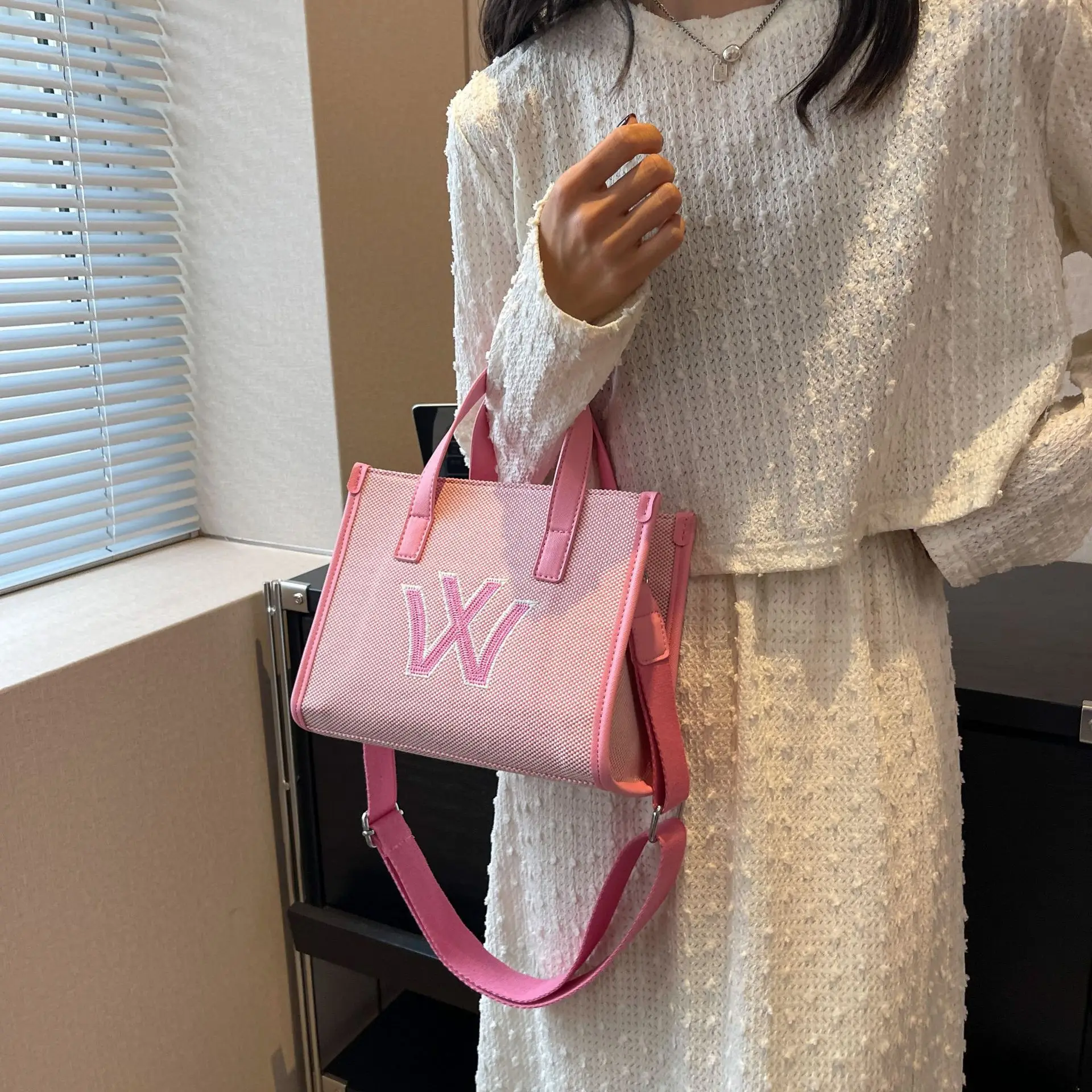 Canvas Tote Bags for Women Large Capacity Luxury Shoulder Messenger Bag Female Fashion Designer Sling Crossbody Bag