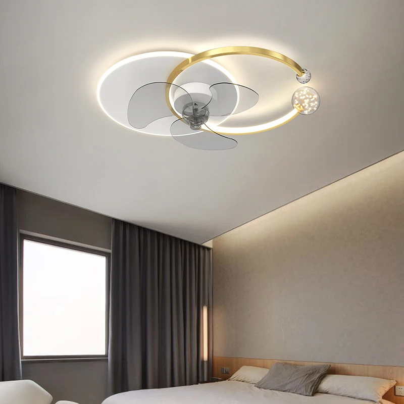 

Modern Simple Led Ceiling Fan Lamp Bedroom Restaurant Ceiling Fan With Lamp Home Indoor Lighting Decor Remote Control Chandelier
