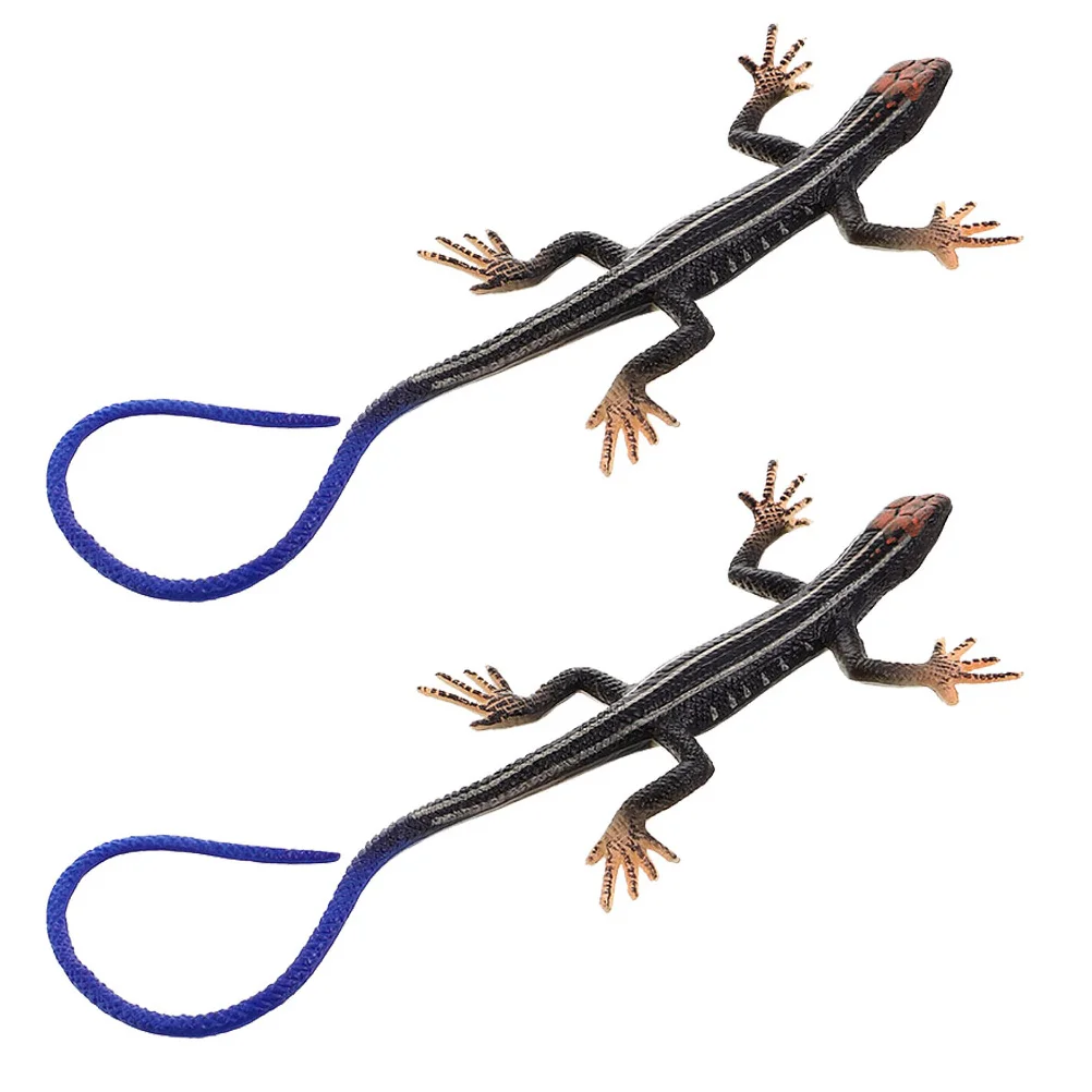 

2 Pcs Puzzle Toys Iguana Toy Prank Toy Animal Recognizing Toys Artificial Lizard Ornament Realistic Lizard Fake Lizard