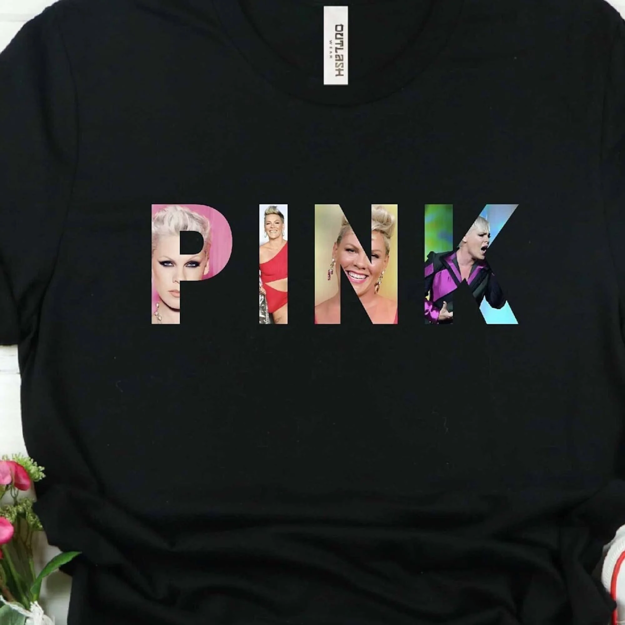 Розовая футболка для певицы Летний карнавал 2023 Футболка розового цвета поездок