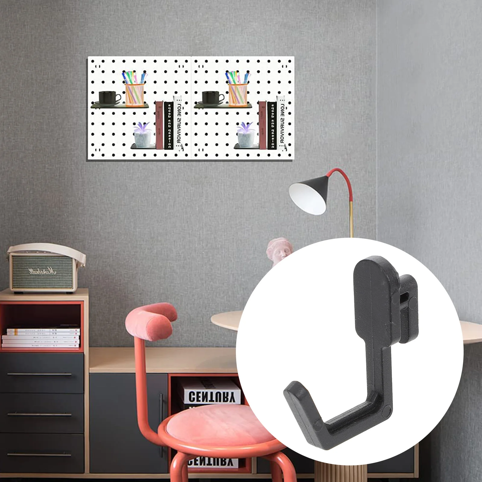

20 Pcs White Pegboard Shelf Storage Hook Garage Hanger Electrical Tools J Shape Shelving Plastic Work