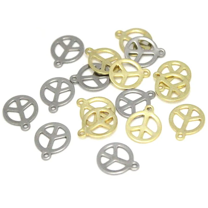 

50PCS 12x15mm Stainless Steel Peace Symbol Pendant Charms Wholesale Bulk DIY Charm for Bracelet Earrings Necklace Jewelry Making