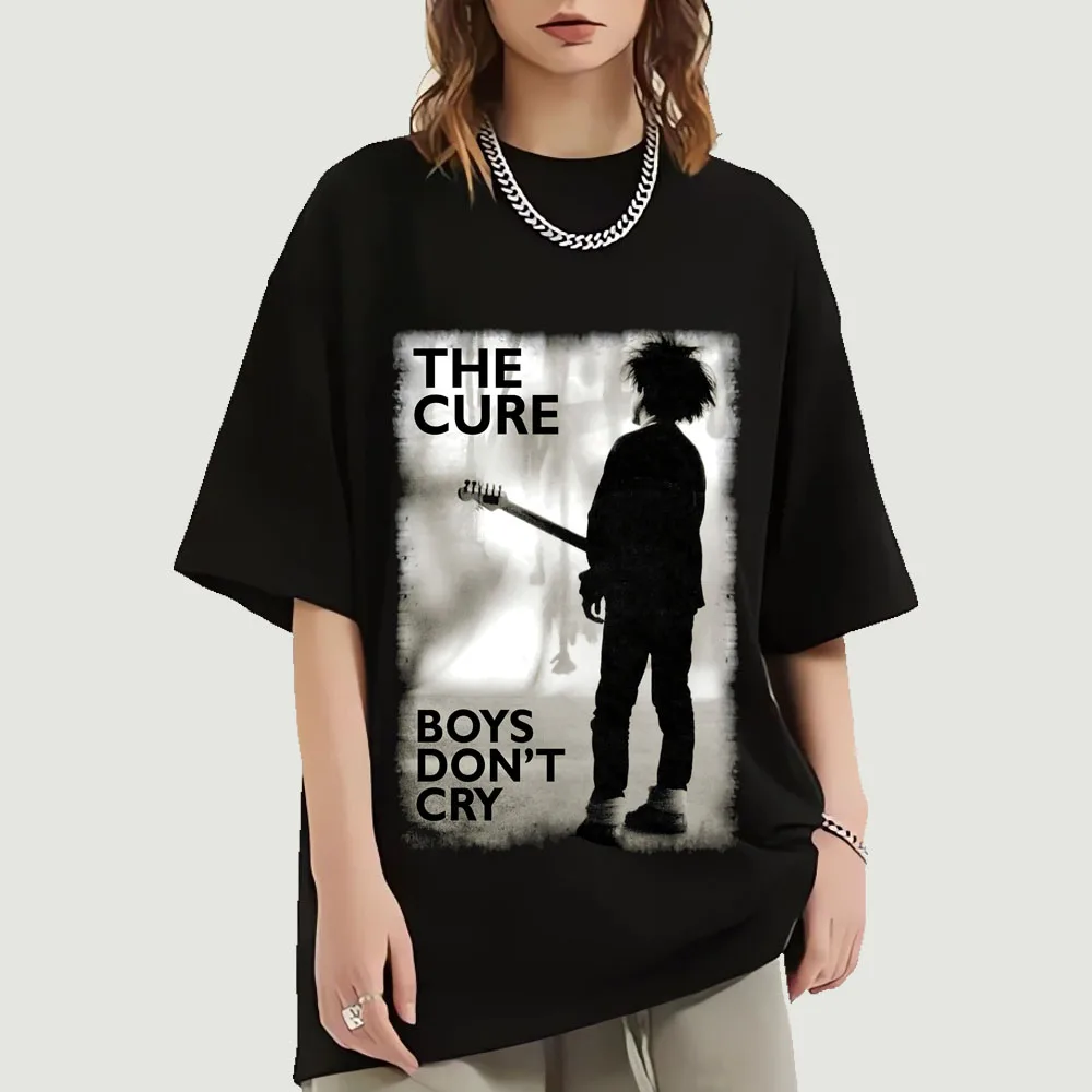 

The Cure Boys Don't Cry T-Shirt Men'S Women'S Gothic Rock Short Sleeve T Shirt Pop Trend Oversized T-Shirts Streetwear 90S Tops