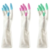 new 1pair silicone cleaning gloves dishwashing cleaning gloves scrubber dish washing sponge rubber gloves cleaning tools