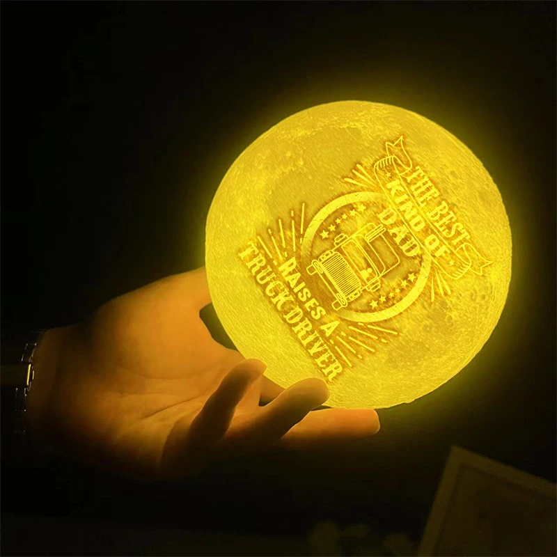 3D customized father's Day gift moon light LED light can control brightness room decoration gift for father 15cm