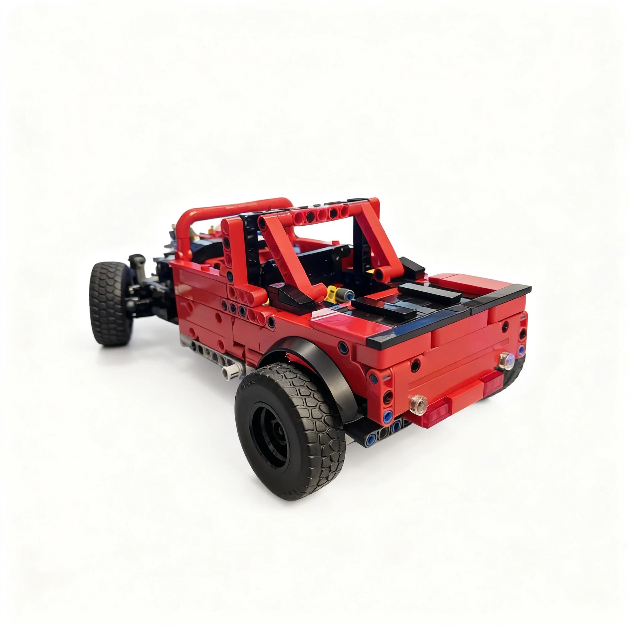 Фото 599 деталей MOC Hot Rod Pickup Alt B Техническая модель, строительные блоки, коллекция игрушек, художественные кирпичики, демонстрация, образовательный набор для творчества, сборка своими руками №3