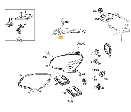 Для Mercedes Benz W204 C300 C350 2008-2012 2048261424 2048261324 Защитный чехол для левой и правой верхней