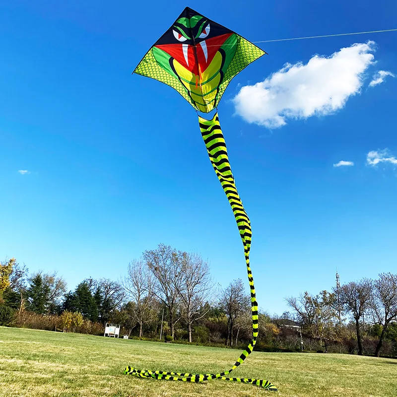 

Long Tailed Snake Large Kite New High Quality Kids Outdoor Fun Sports Large 11/16/30M Green Long Snake Kites Big Flying Kite Toy