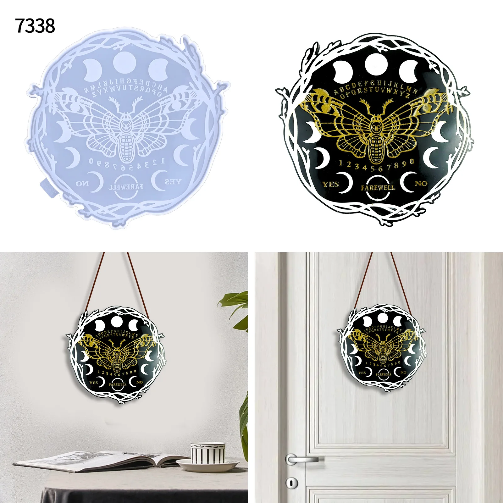 

Насекомое, луна, дверь, номер, фотосессия, сделай сам, круглая луна, Бабочка, настенное украшение, дверь, подвесные ювелирные изделия, силикон...