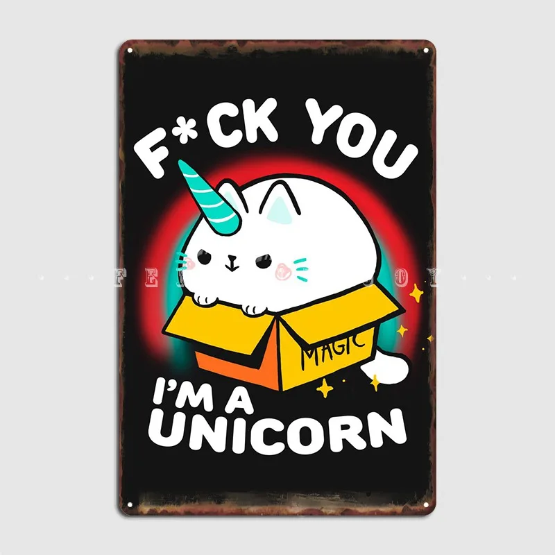 

Kitty Unicorn Metal Sign Kitchen Wall Decor Club Home Decoration Tin Sign Poster