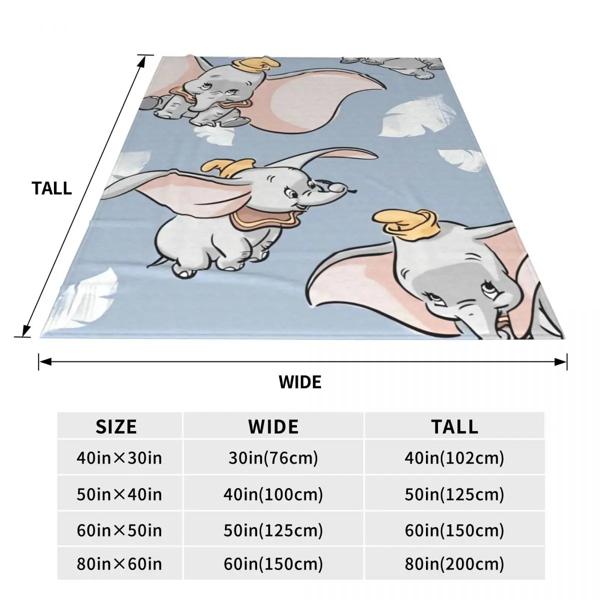 MINISO Дамбо милое мультяшное теплое мягкое одеяло для детей и взрослых плюшевое