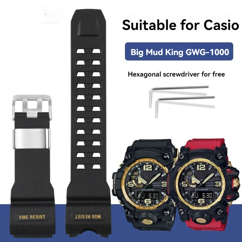 Фото Для Casio Big Mud King силиконовый резиновый ремешок для часов браслет G-SHock GWG-1000 GWG-1000GB водонепроницаемый ремешок для часов с инструментами №1