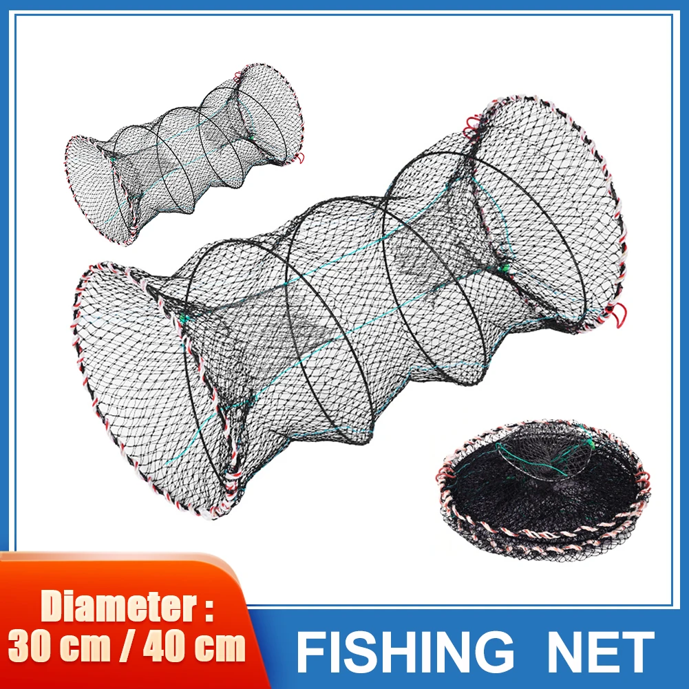 

40x88cm Fish Trap Net Foldable Crab Trap Cage Crawfish Trap Basket Collapsible Crayfish Shrimp Lobster Cast Net Fishing Tackle