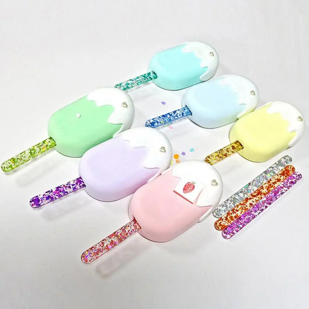 

10Pcs Clear Sequins Reusable Popsicle Sticks Ice Cream Sticks Acrylic Cakesicle Sticks For Ice Pop Candy Ice Creamsicle
