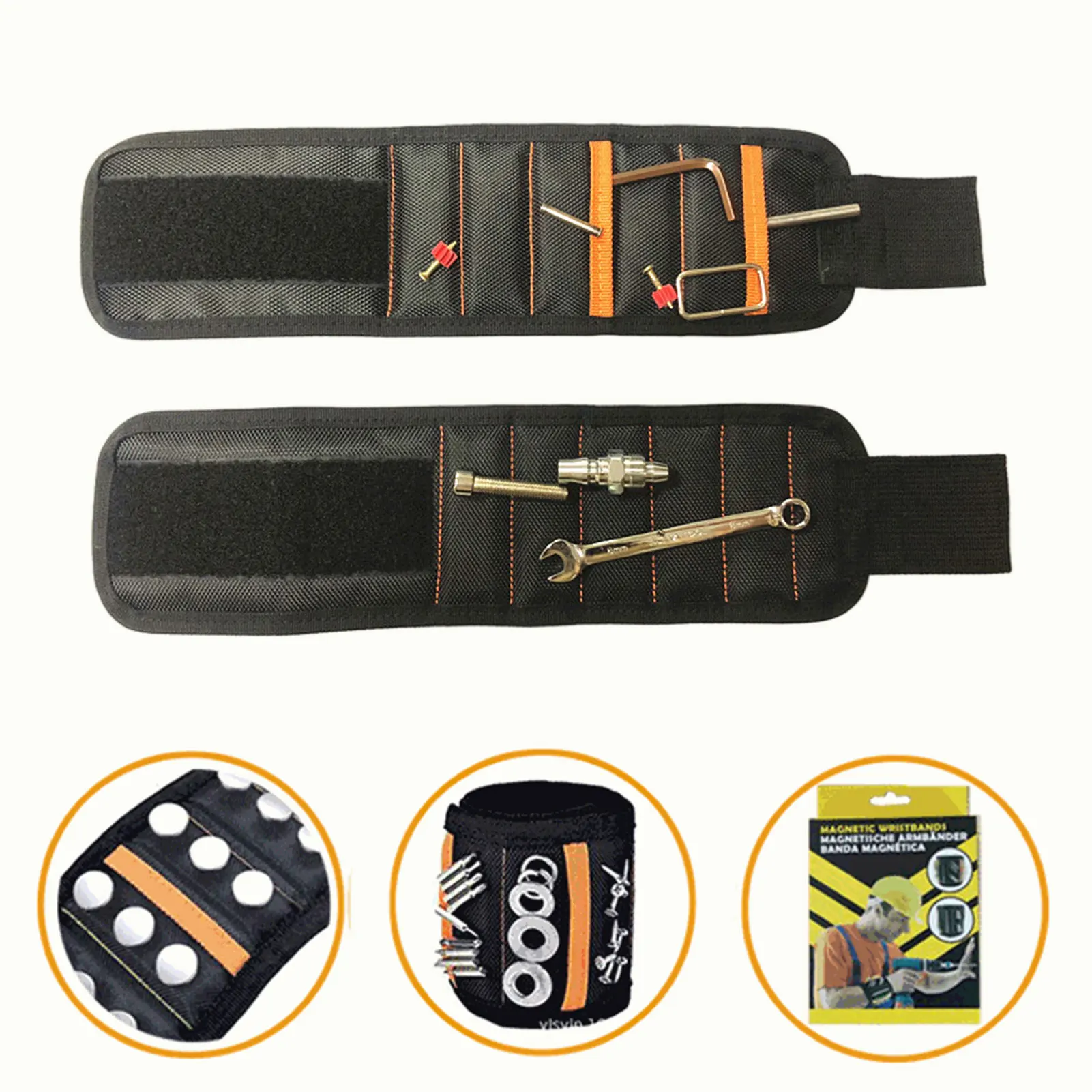Magnetic Wristband Portable Tool Bag Strong Belt with Telescopic Pick Up for Screw Nail Nut Bolt |