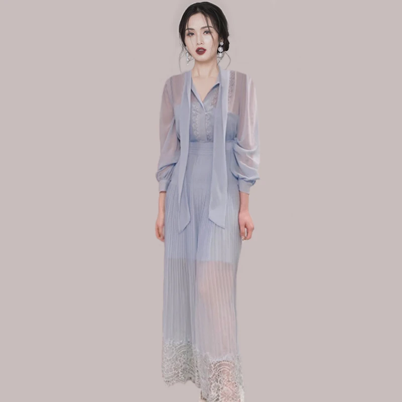 

Stripes Evening Dresses Women 2023 New Vintage Long Sleeve Slim Summer High Waist Chiffon Sexy Dress Korean Clothing YCMYUNYAN