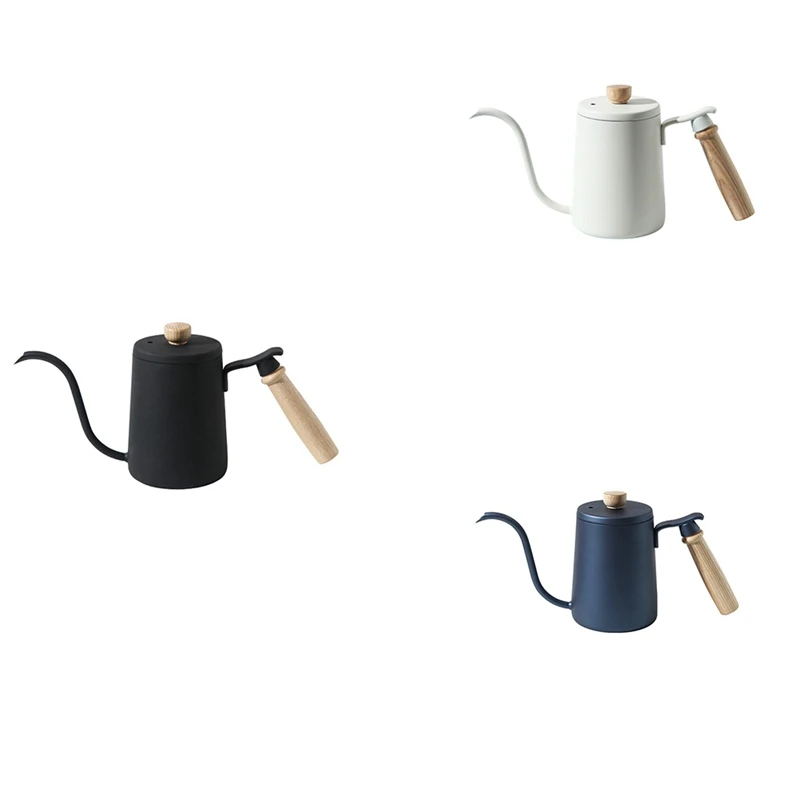 

Camping Coffee Hand Pot Solid Wood Handle Home Office Percolator Coffee Pot Portable Water Bottle Coffee Carafe