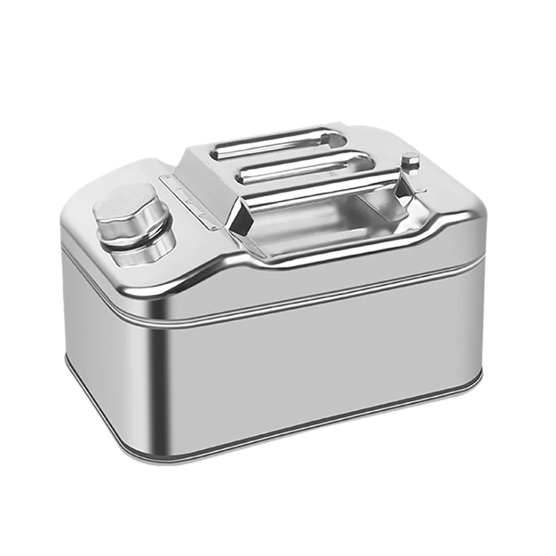 

Stainless Steel Fuel Jerry Can For Petrol Built-In Oil Guide For Car Travel RV (Empty Oil Can)