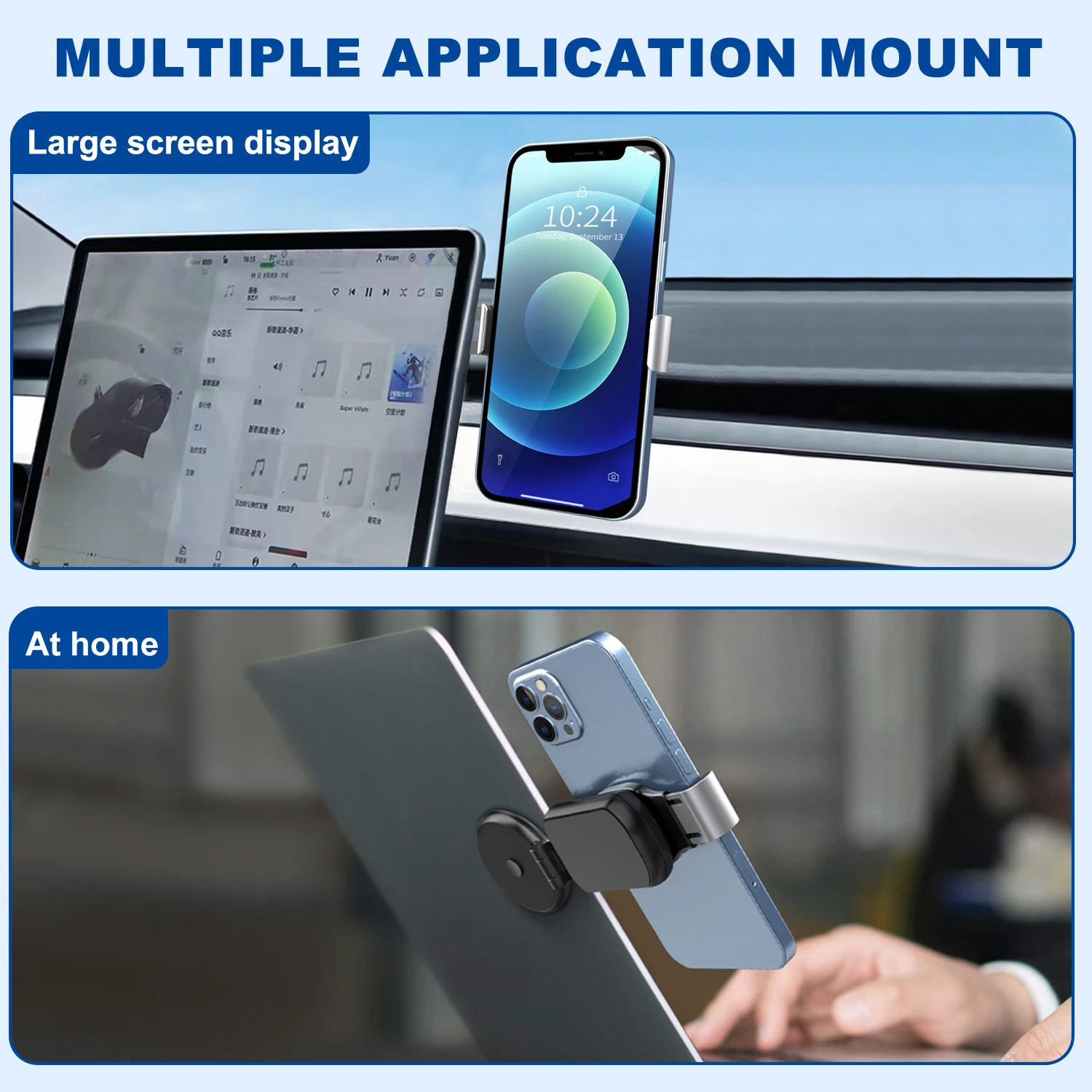 Metal Expansion Phone Stand Laptop Screen Side Mount Magnetic Folding Phone Holder Desktop PC Ponitor Support Bracket
