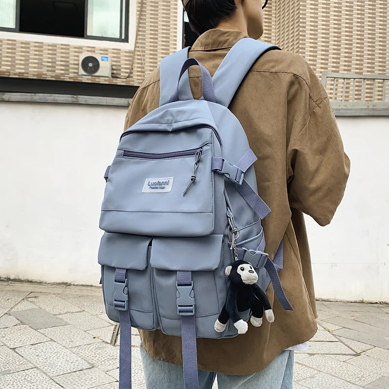 

2022 Women Backpack Nylon Unisex School College Laptop Bag Fashion Big Capacity Travel Rucksack Outdoor Sports