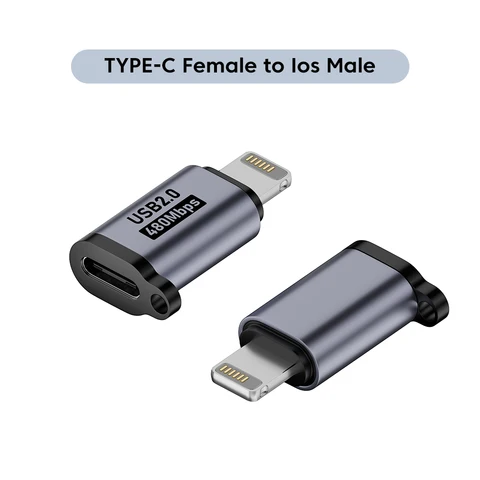 Адаптер с Micro USB на Type c и Lightning, USB 2,0 на Type c