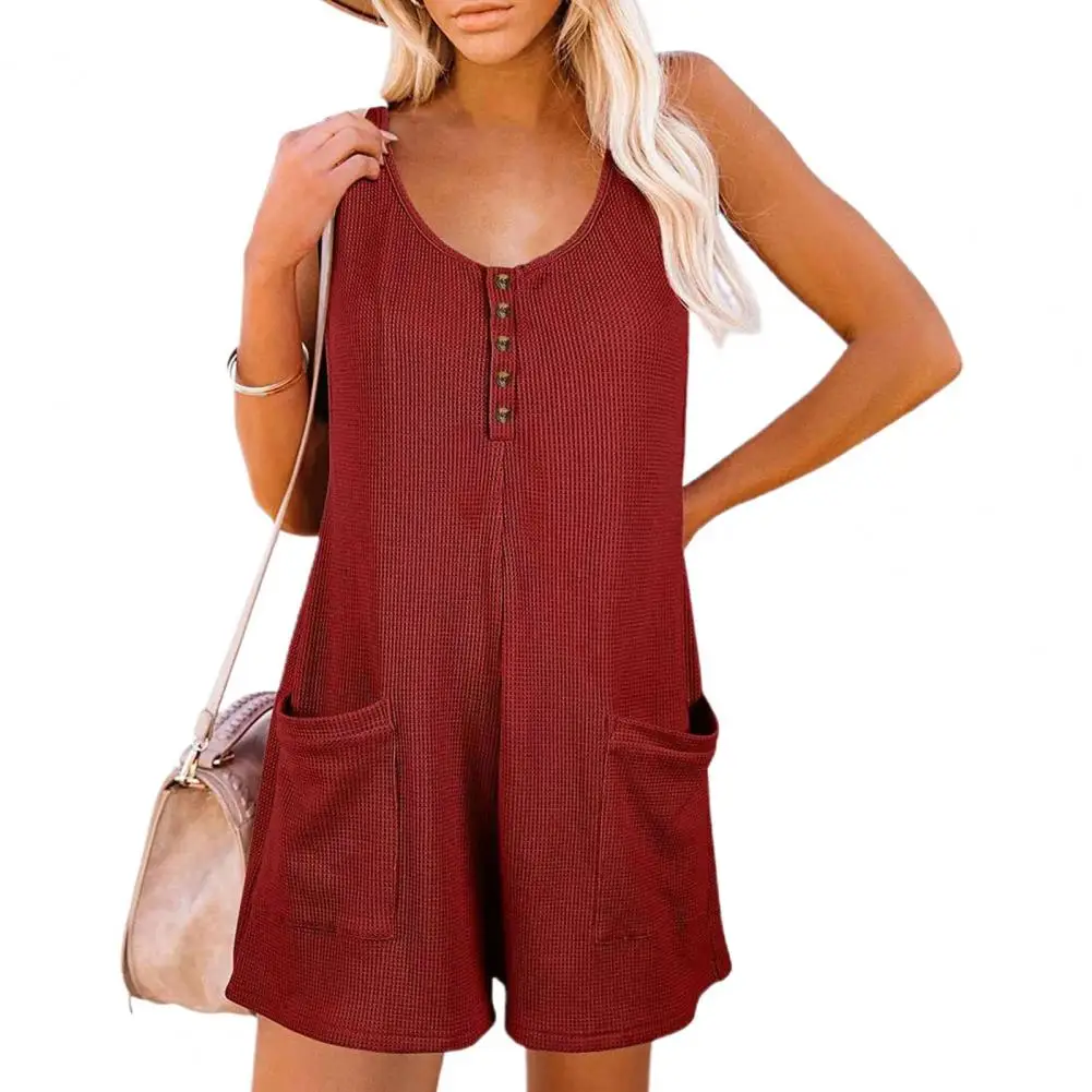 

Summer Rompers Solid Color Ladies Rompers Vest Type Ladies Rompers