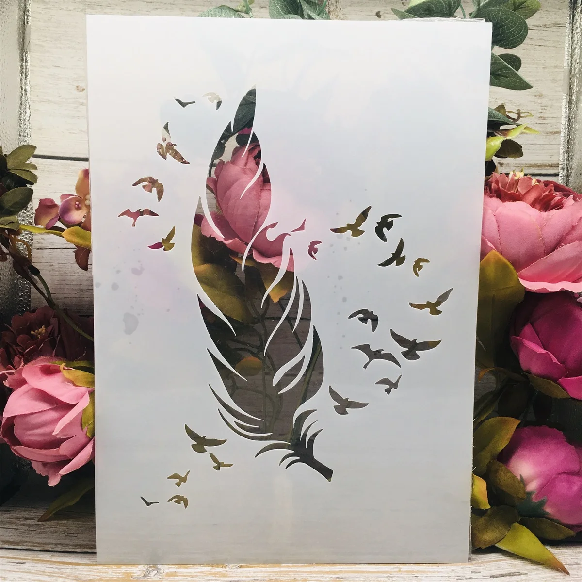 

Трафареты TIAMECH с перьями и птицами 29*21 см