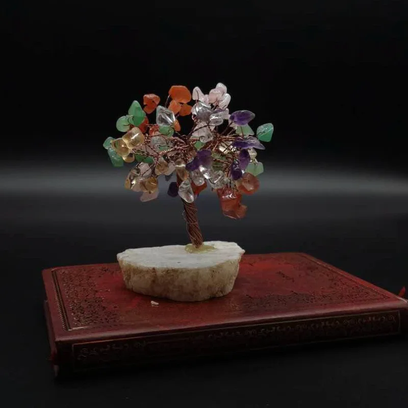 Камень хрусталь агат дерево удачи чистые ремесла ручной работы здоровье рейки