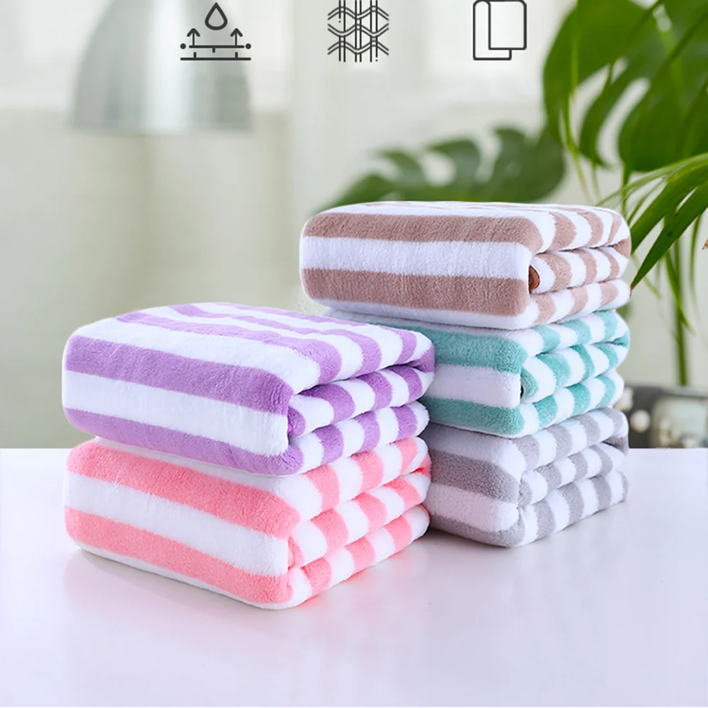 

35x75cm Microfiber bath towel Stripped Printed High Absorption Quick-Drying Sports Superfine Fiber Towels For Spa Face Towels