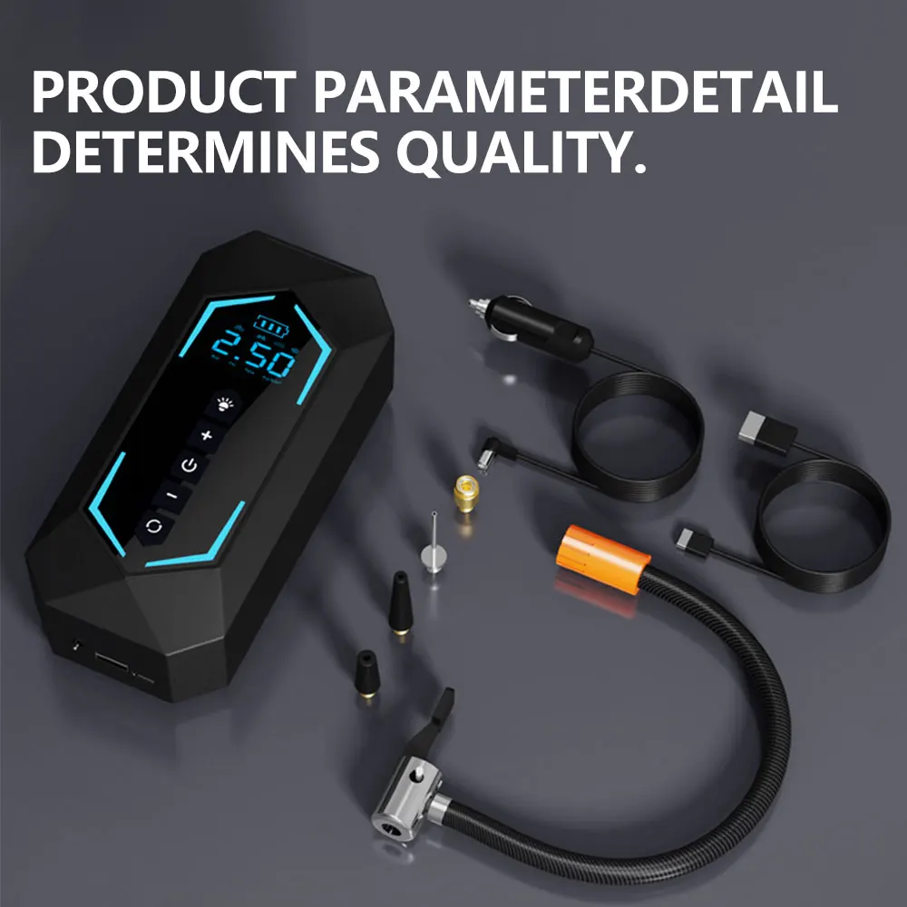 Air Pump For Car Tires Digital Tire Inflator Pressure Gauge For Car Motorcycle Electric Bike Pump