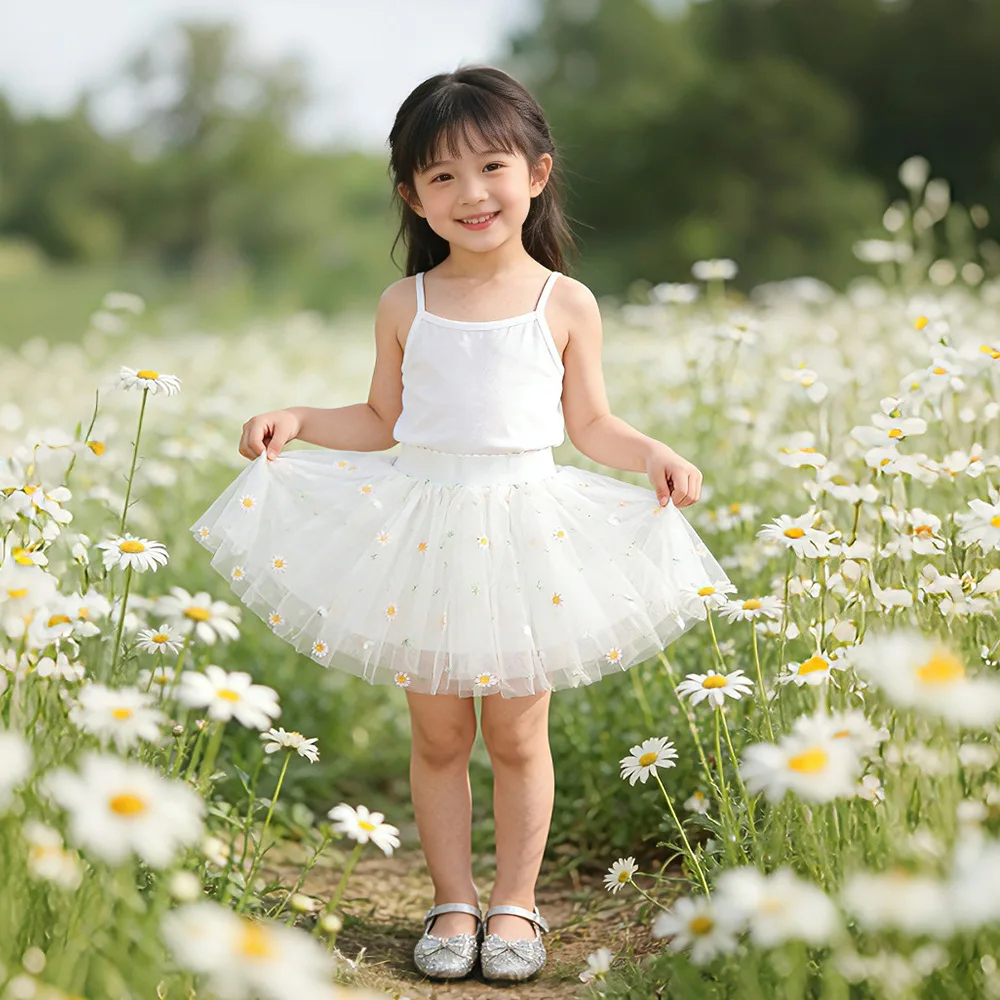 Фото Пышная юбка-пачка для девочек 3-8 лет, детская балетная юбка из фатина, милая мини-юбка для девочек, одежда для вечеринок №4