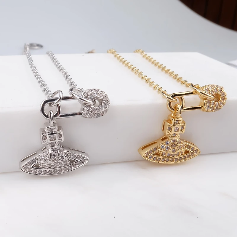 

Женское ожерелье с подвеской «Сатурн», с фианитами