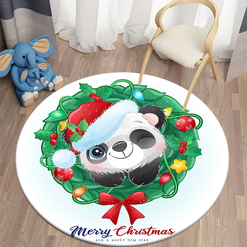 

Animal Printed 3D cartoon round carpet Christmas floor mat living room carpet polyester carpet area rug cute rug room decor