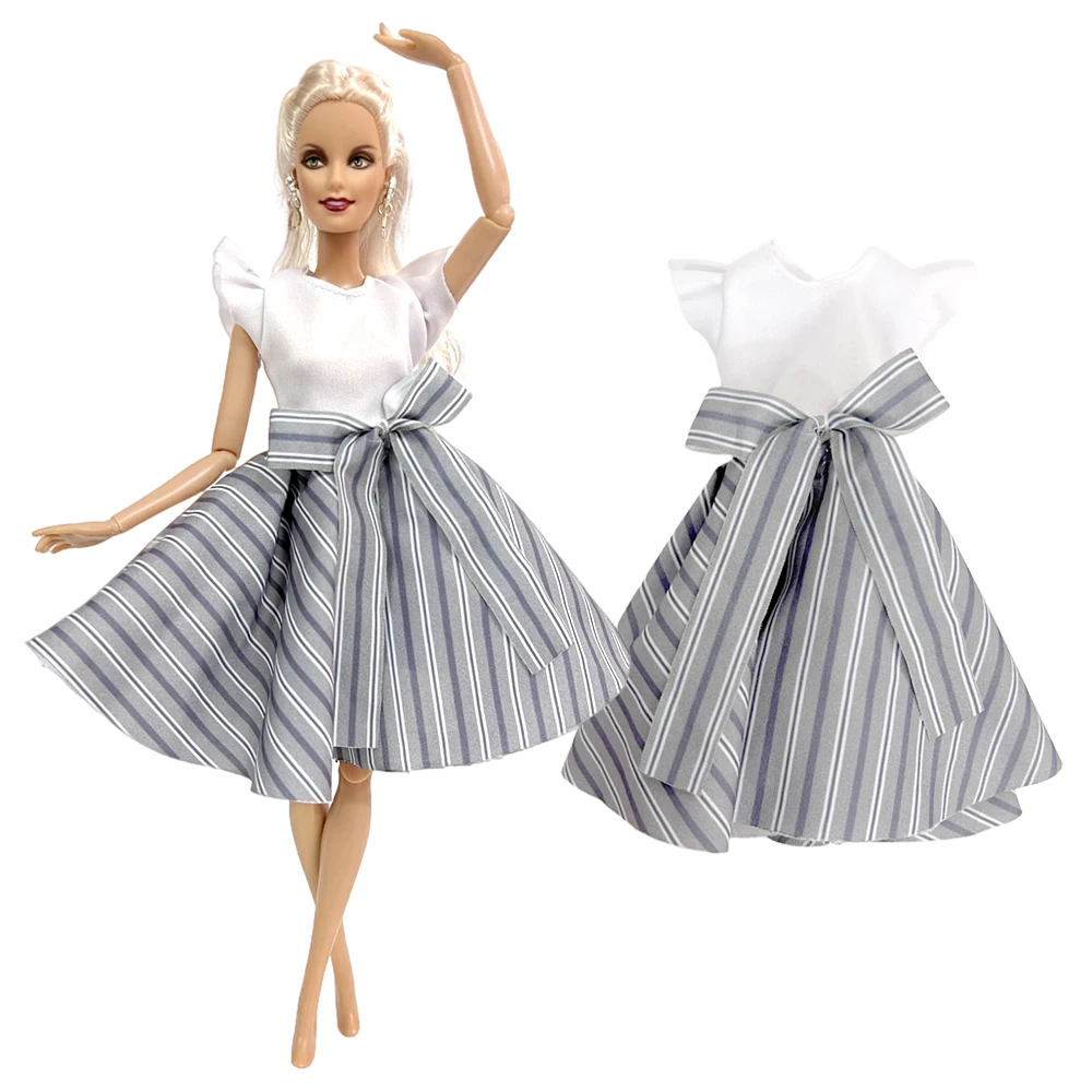 

NK Official 1 Pcs Skirt Princess White Dress Party Clothes for Barbie Blyth 1/6 MH CD FR SD Kurhn BJD Doll Accessories