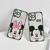 disney mickey minnie mouse angel eyes transparent phone case for iphone 13 12 mini 11 pro xs max x xr 6 7 8 5